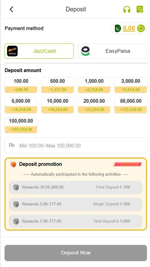 vh777 deposit